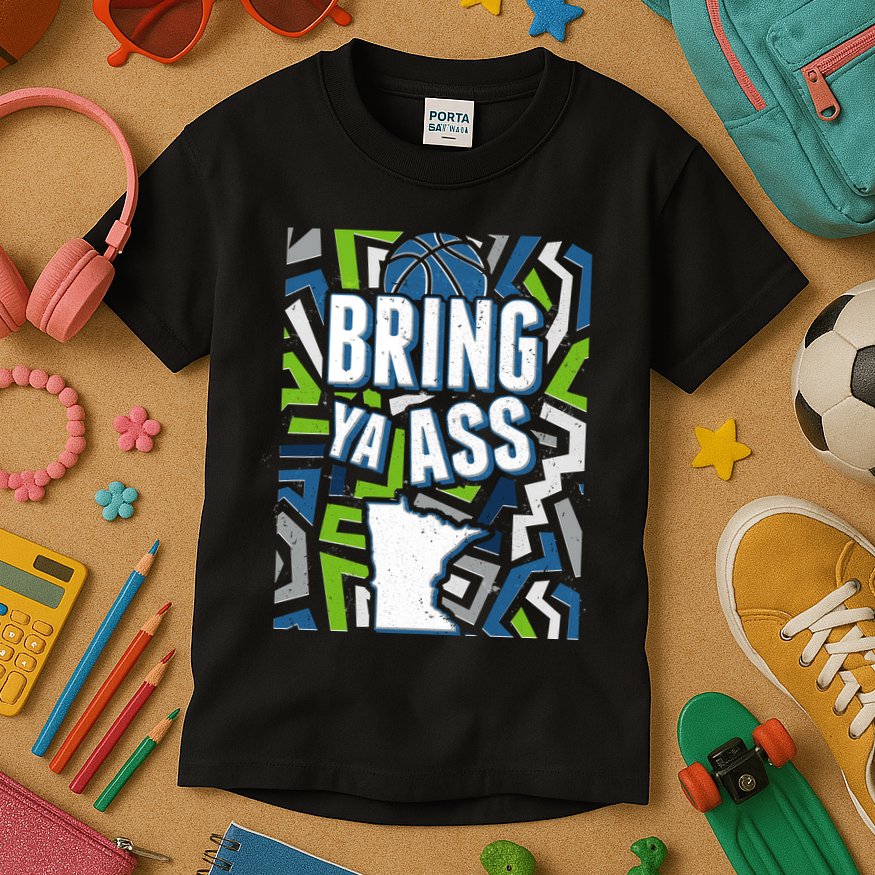 Bring Ya Ass To Minnesota Basketball Sports Fan Kids T-Shirt