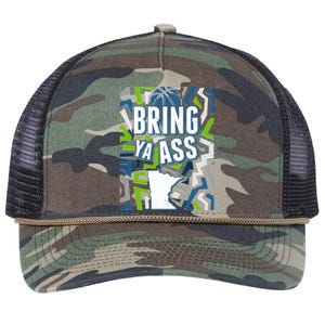 Bring Ya Ass To Minnesota Basketball Sports Fan Retro Rope Trucker Hat Cap