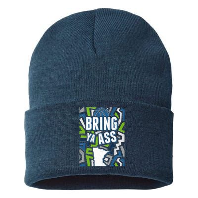 Bring Ya Ass To Minnesota Basketball Sports Fan Sustainable Knit Beanie