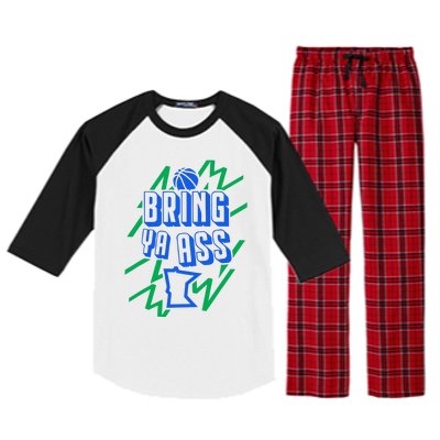 Bring Ya Ass To Minnesota Raglan Sleeve Pajama Set