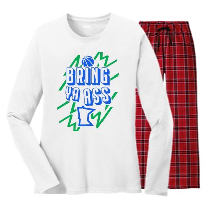 Bring Ya Ass To Minnesota Women's Long Sleeve Flannel Pajama Set 