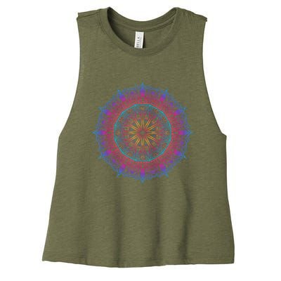 Boho Yoga Art Spiritual Meditation Women's Racerback Cropped Tank