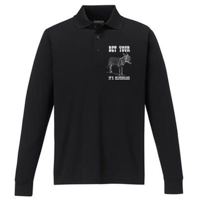 Bet Your Ass ItS Bluegrass Music Performance Long Sleeve Polo