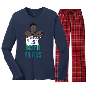 Bring Ya Ass Women's Long Sleeve Flannel Pajama Set 