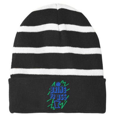 Bring Ya Ass To Minnesota Striped Beanie with Solid Band