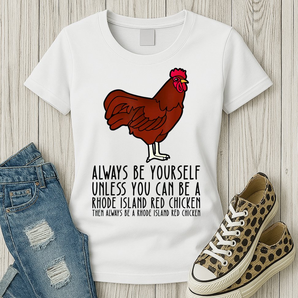 Be Yourself Always And Be A Rhode Island Red Chicken Womens T-Shirt