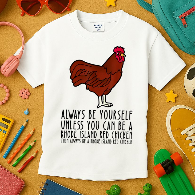 Be Yourself Always And Be A Rhode Island Red Chicken Kids T-Shirt
