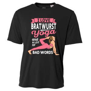 Bratwurst Yoga And Lot Of Bad Words Pilates Funny Yogi Humor Cooling Performance Crew T-Shirt