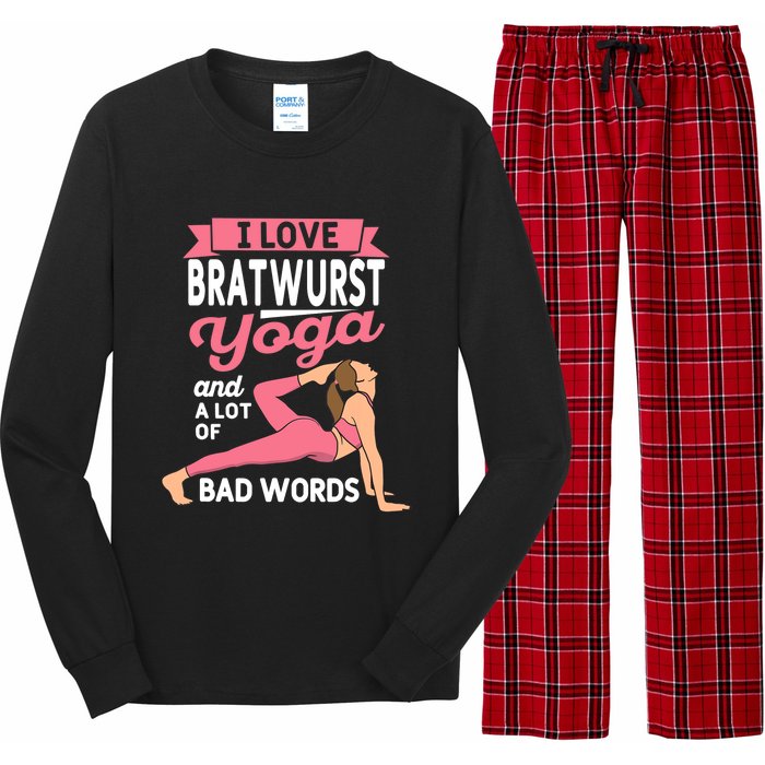 Bratwurst Yoga And Lot Of Bad Words Pilates Funny Yogi Humor Long Sleeve Pajama Set