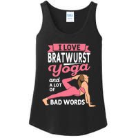 Bratwurst Yoga And Lot Of Bad Words Pilates Funny Yogi Humor Ladies Essential Tank