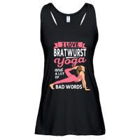 Bratwurst Yoga And Lot Of Bad Words Pilates Funny Yogi Humor Ladies Essential Flowy Tank