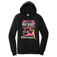 Bratwurst Yoga And Lot Of Bad Words Pilates Funny Yogi Humor Women's Pullover Hoodie