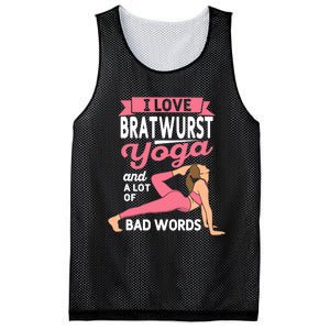 Bratwurst Yoga And Lot Of Bad Words Pilates Funny Yogi Humor Mesh Reversible Basketball Jersey Tank