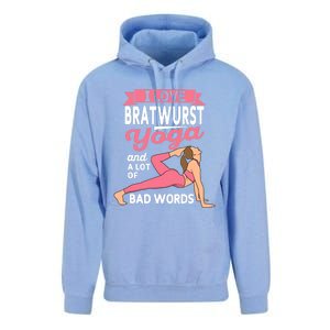 Bratwurst Yoga And Lot Of Bad Words Pilates Funny Yogi Humor Unisex Surf Hoodie