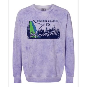 Bring Ya Ass To Minnesota Colorblast Crewneck Sweatshirt