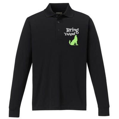 Bring Ya Ass Funny Gift Performance Long Sleeve Polo