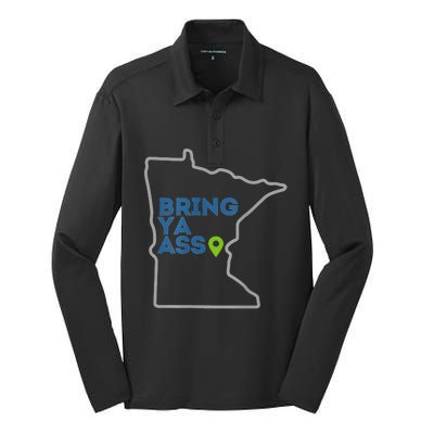 Bring Ya Ass To Minnesota Mn Silk Touch Performance Long Sleeve Polo