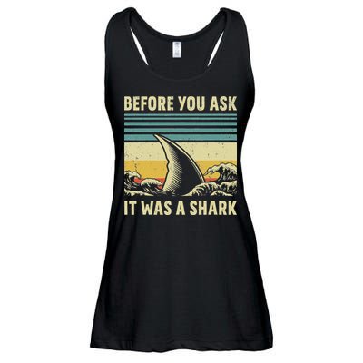 Before Your Ask It Was A Shark Funny Amputation Surgery Ladies Essential Flowy Tank