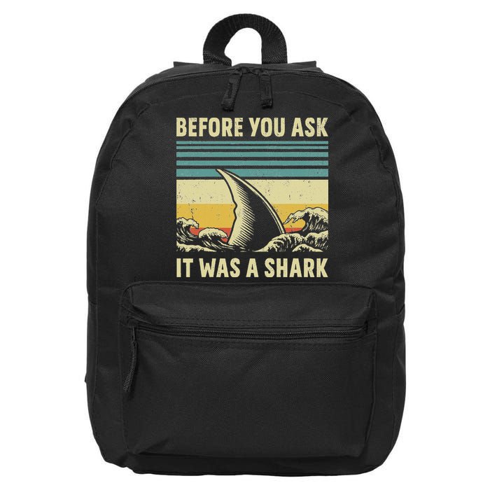 Before Your Ask It Was A Shark Funny Amputation Surgery 16 in Basic Backpack