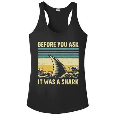 Before Your Ask It Was A Shark Funny Amputation Surgery Ladies PosiCharge Competitor Racerback Tank