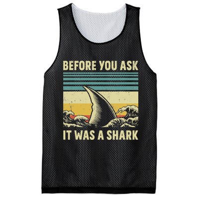 Before Your Ask It Was A Shark Funny Amputation Surgery Mesh Reversible Basketball Jersey Tank
