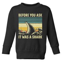 Before Your Ask It Was A Shark Funny Amputation Surgery Toddler Sweatshirt