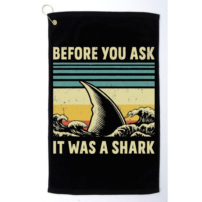 Before Your Ask It Was A Shark Funny Amputation Surgery Golf Towel