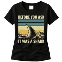 Before Your Ask It Was A Shark Funny Amputation Surgery Womens T-Shirt