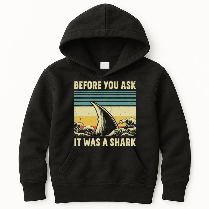 Before Your Ask It Was A Shark Funny Amputation Surgery Kids Hoodie
