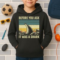 Before Your Ask It Was A Shark Funny Amputation Surgery Kids Hoodie
