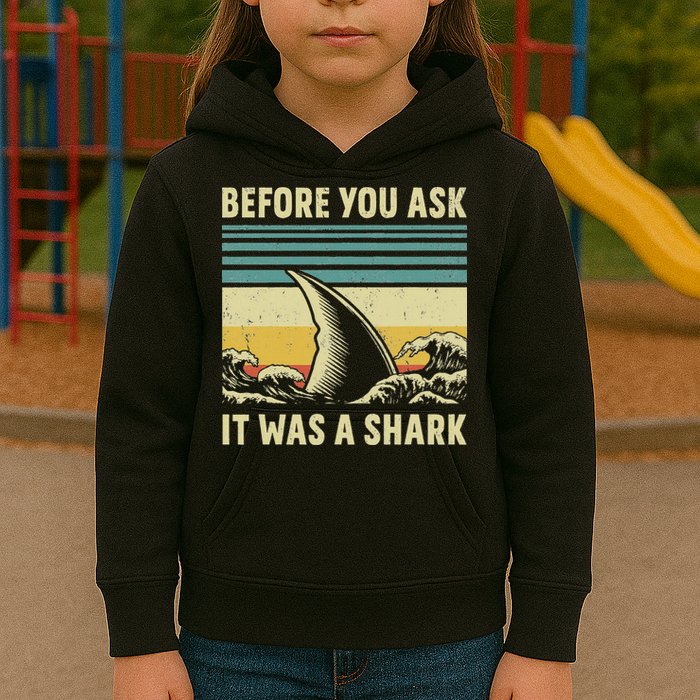 Before Your Ask It Was A Shark Funny Amputation Surgery Kids Hoodie