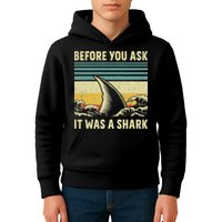 Before Your Ask It Was A Shark Funny Amputation Surgery Kids Hoodie