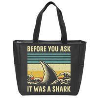 Before Your Ask It Was A Shark Funny Amputation Surgery Zip Tote Bag
