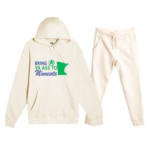 Bring Ya Ass To Minnesota Funny Minnesota Anthony Premium Hooded Sweatsuit Set