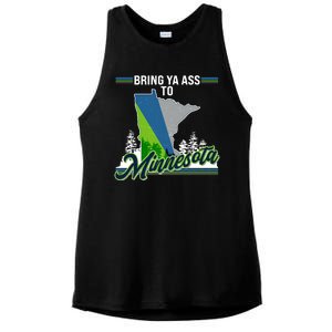 Bring Ya Ass To Minnesota Basketball Sports Fan Ladies PosiCharge Tri-Blend Wicking Tank