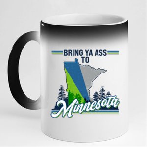 Bring Ya Ass To Minnesota Basketball Sports Fan 11oz Black Color Changing Mug