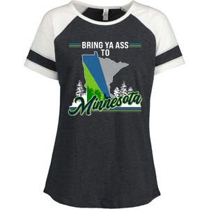 Bring Ya Ass To Minnesota Basketball Sports Fan Enza Ladies Jersey Colorblock Tee