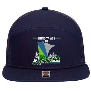 Bring Ya Ass To Minnesota Basketball Sports Fan 7 Panel Mesh Trucker Snapback Hat