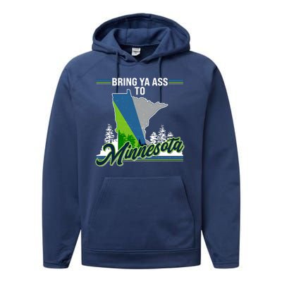 Bring Ya Ass To Minnesota Basketball Sports Fan Performance Fleece Hoodie