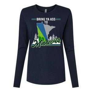 Bring Ya Ass To Minnesota Basketball Sports Fan Womens Cotton Relaxed Long Sleeve T-Shirt