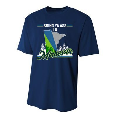 Bring Ya Ass To Minnesota Basketball Sports Fan Performance Sprint T-Shirt