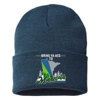 Bring Ya Ass To Minnesota Basketball Sports Fan Sustainable Knit Beanie