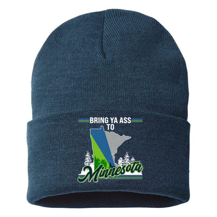 Bring Ya Ass To Minnesota Basketball Sports Fan Sustainable Knit Beanie