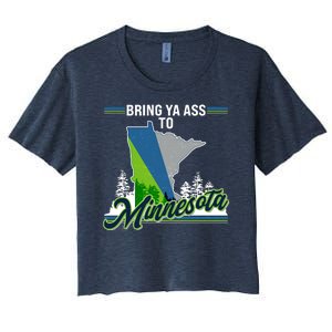 Bring Ya Ass To Minnesota Basketball Sports Fan Women's Crop Top Tee