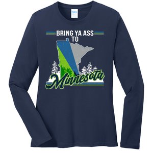 Bring Ya Ass To Minnesota Basketball Sports Fan Ladies Long Sleeve Shirt