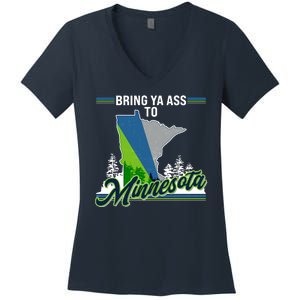 Bring Ya Ass To Minnesota Basketball Sports Fan Women's V-Neck T-Shirt