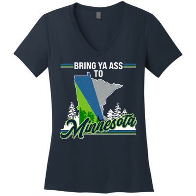 Bring Ya Ass To Minnesota Basketball Sports Fan Women's V-Neck T-Shirt