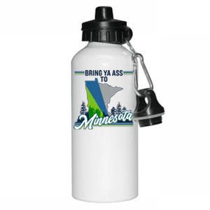 Bring Ya Ass To Minnesota Basketball Sports Fan Aluminum Water Bottle