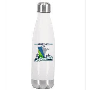 Bring Ya Ass To Minnesota Basketball Sports Fan Stainless Steel Insulated Water Bottle