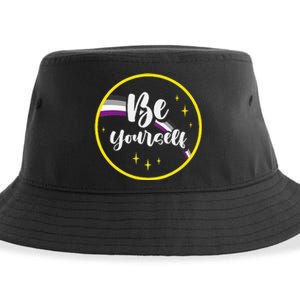 Be Yourself Asexual Rainbow Ace Pride Flag Lgbtq Sustainable Bucket Hat